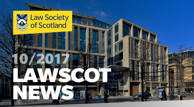 Lawscot News text over image of Atria One building