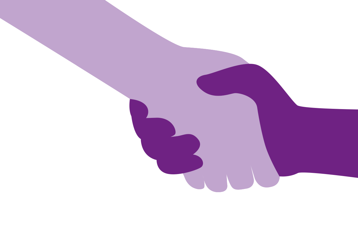 Two hands shaking in agreement (illustration)