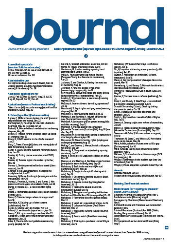 Cover of the Journal index 2021