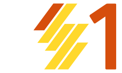 Number one graphic with a stylised map of scotland made of one orange diagonal line and four yellow ones
