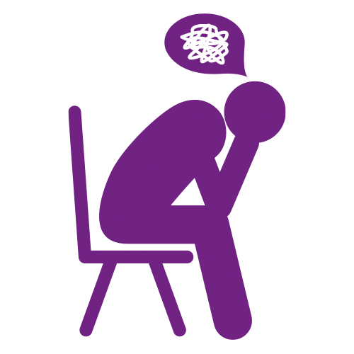 Worried person in chair illustration