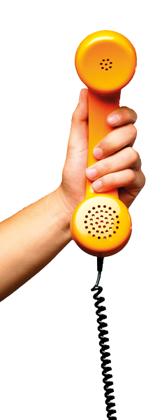 Orange rotary phone